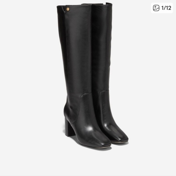 Cole Haan Shoes - Cole Haan Chrystie Valley High Heel Boots Black‎ Leather Sz 6B